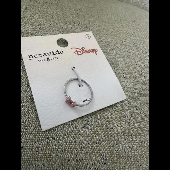 Pura Vida x  Disney Minnie Delicate Bow Head Ring NWT Size 8 - Picture 1 of 4